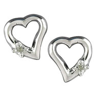 Diamond Heart Earrings